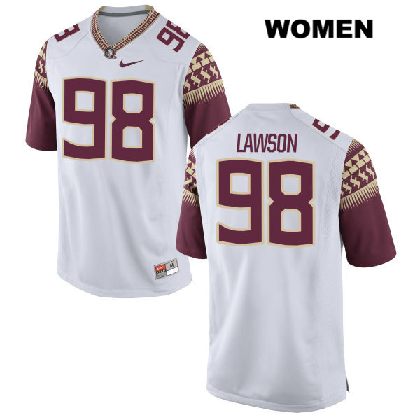 Women's NCAA Nike Florida State Seminoles #98 Tre Lawson College White Stitched Authentic Football Jersey PHW4769VK